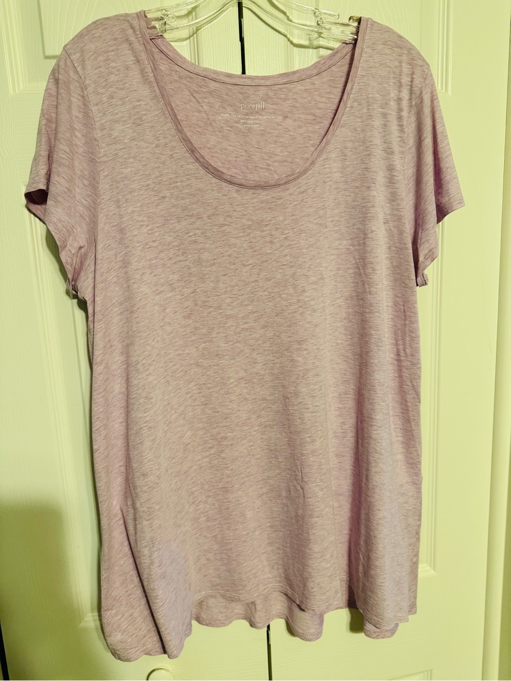 J. Jill Pure Jill Scoop Neck Elliptical Tee in Heathered Lavender